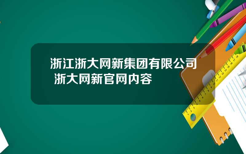 浙江浙大网新集团有限公司 浙大网新官网内容